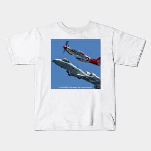 P-51D Mustang and A-10 in USAF Heritage Flight Kids T-Shirt